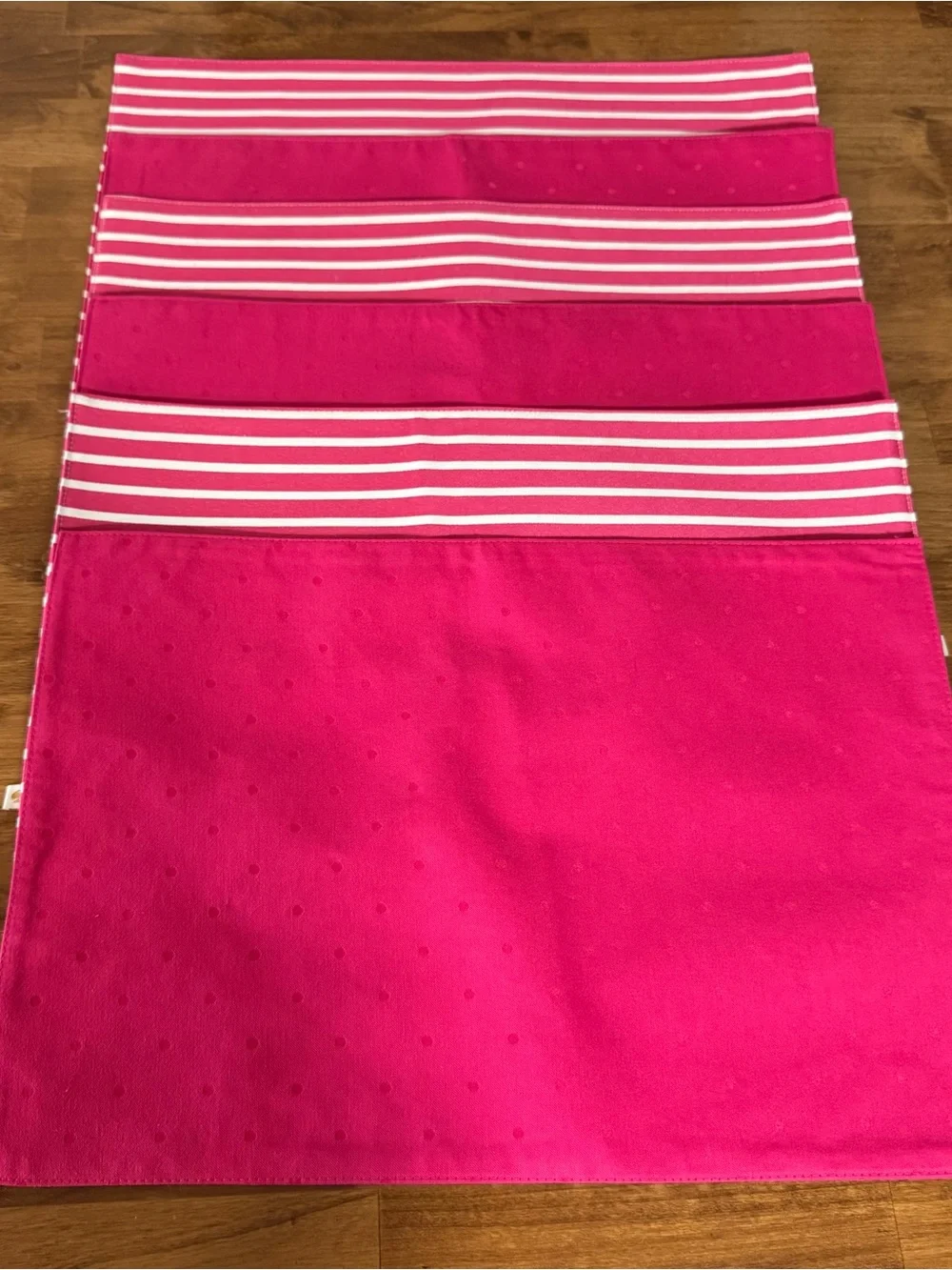 Kate Spade Kitchen Placemats Pink & White Stripe Set Of 6